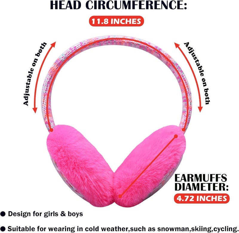 EDCYF Kids Knit EarMuffs Plush Warm Ear Muffs Winter Cold Weather Ear Warmer for Boys Girls - Image 3